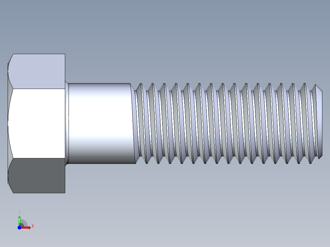 UNC 六角螺栓-Hex Bolt 0.625-11 x 2前视图