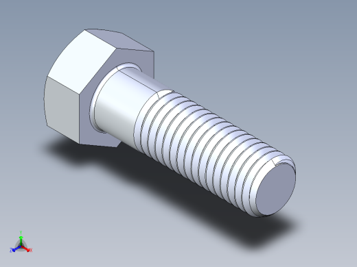 UNC 六角螺栓-Hex Bolt 0.625-11 x 2正等轴测缩略图