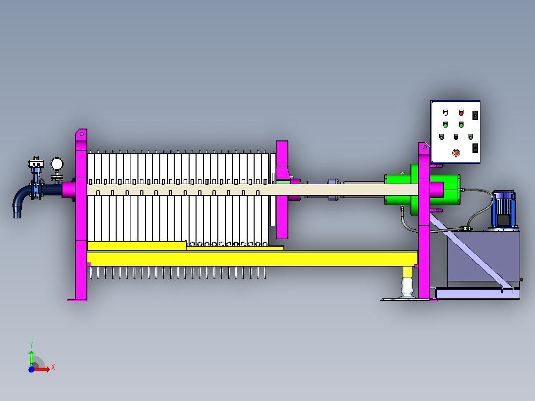工业压滤机前视图
