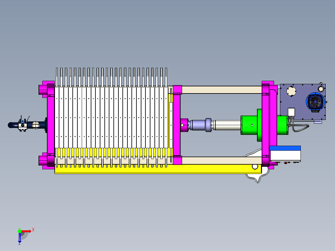 工业压滤机俯视图
