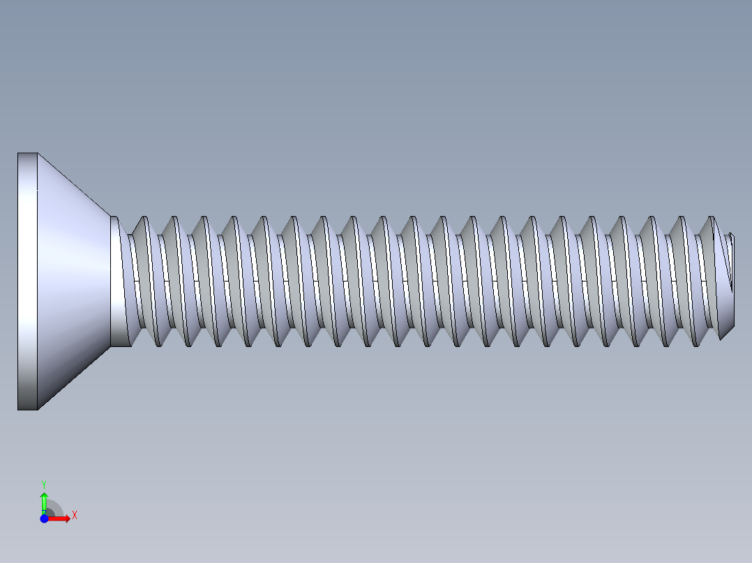 锥形内六角头螺钉-FHCS 6-32 x 0.750前视图