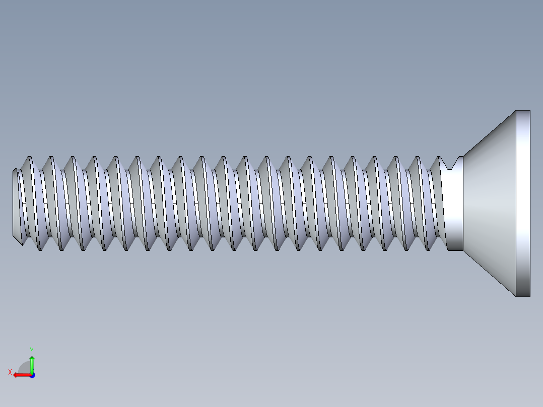 锥形内六角头螺钉-FHCS 6-32 x 0.750后视图