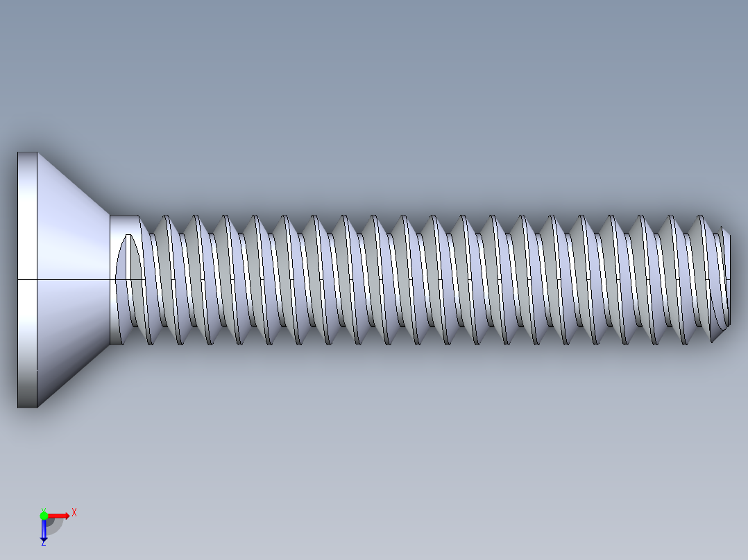 锥形内六角头螺钉-FHCS 6-32 x 0.750俯视图