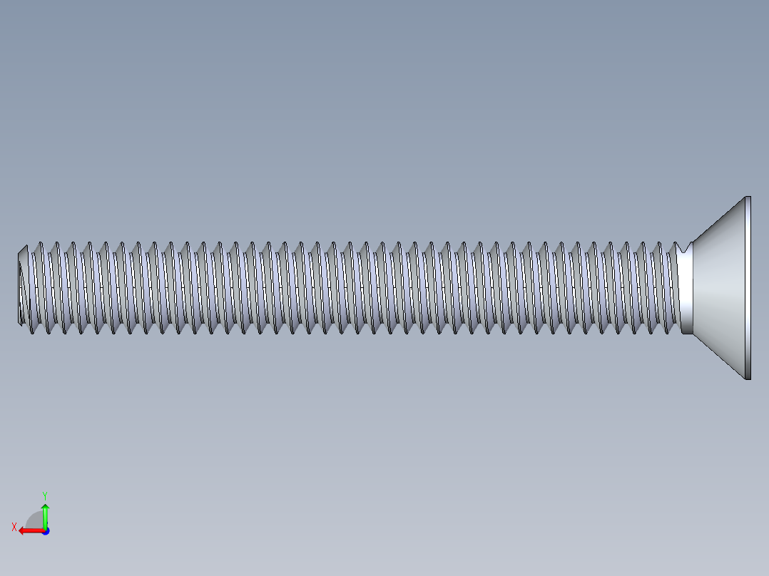 锥形内六角头螺钉-FHCS 0.3125x 2.500后视图