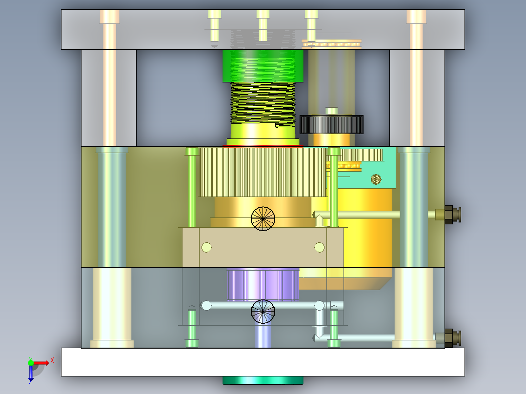 M80大油壶盖模具设计与模具零件工艺分析俯视图