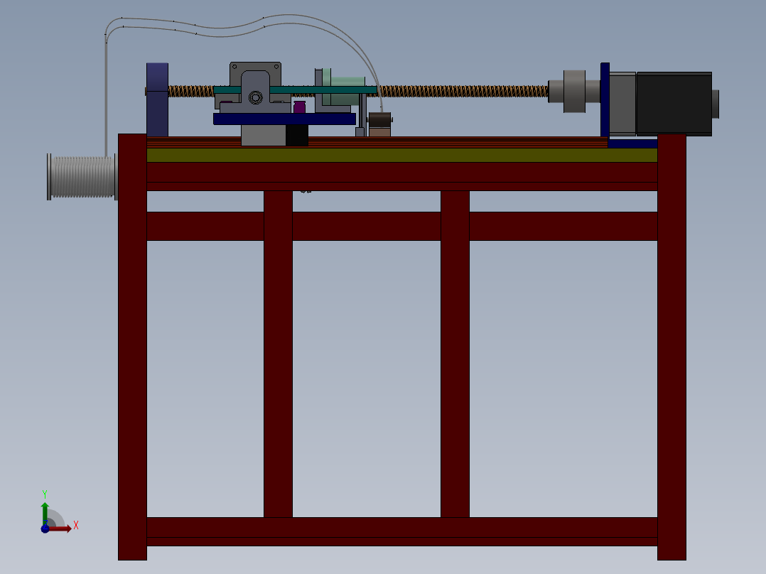 FDM型双喷头3D打印机设计含三维SW模型634152前视图