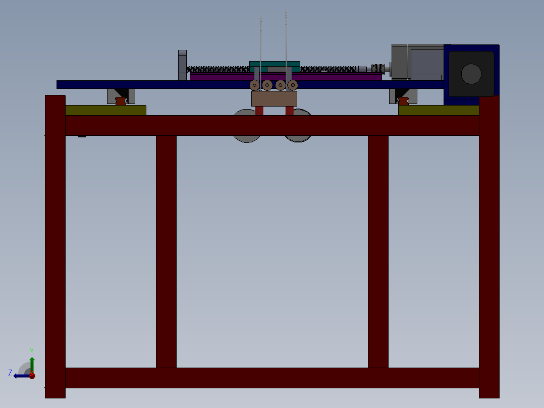 FDM型双喷头3D打印机设计含三维SW模型634152右视图
