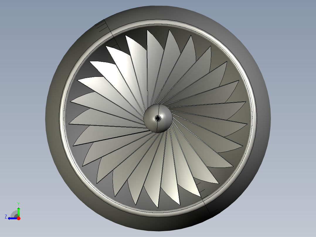 燃气轮总成20---模型格式为 stp右视图
