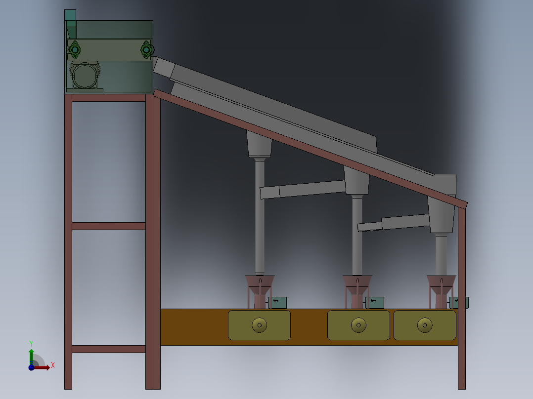 硬币分拣机SolidWorks2016模型前视图