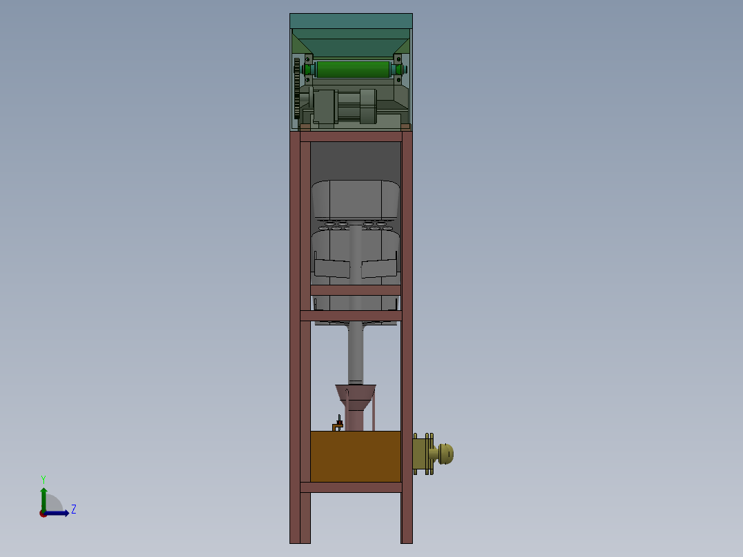 硬币分拣机SolidWorks2016模型左视图