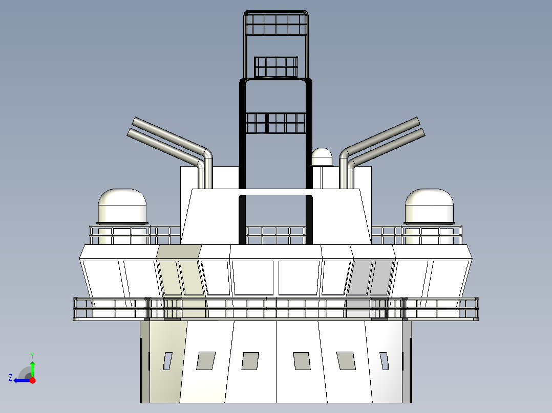 破冰船远洋维修穿带直升机坪右视图