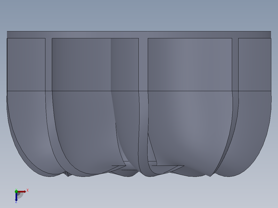 涡轮增压的叶轮俯视图