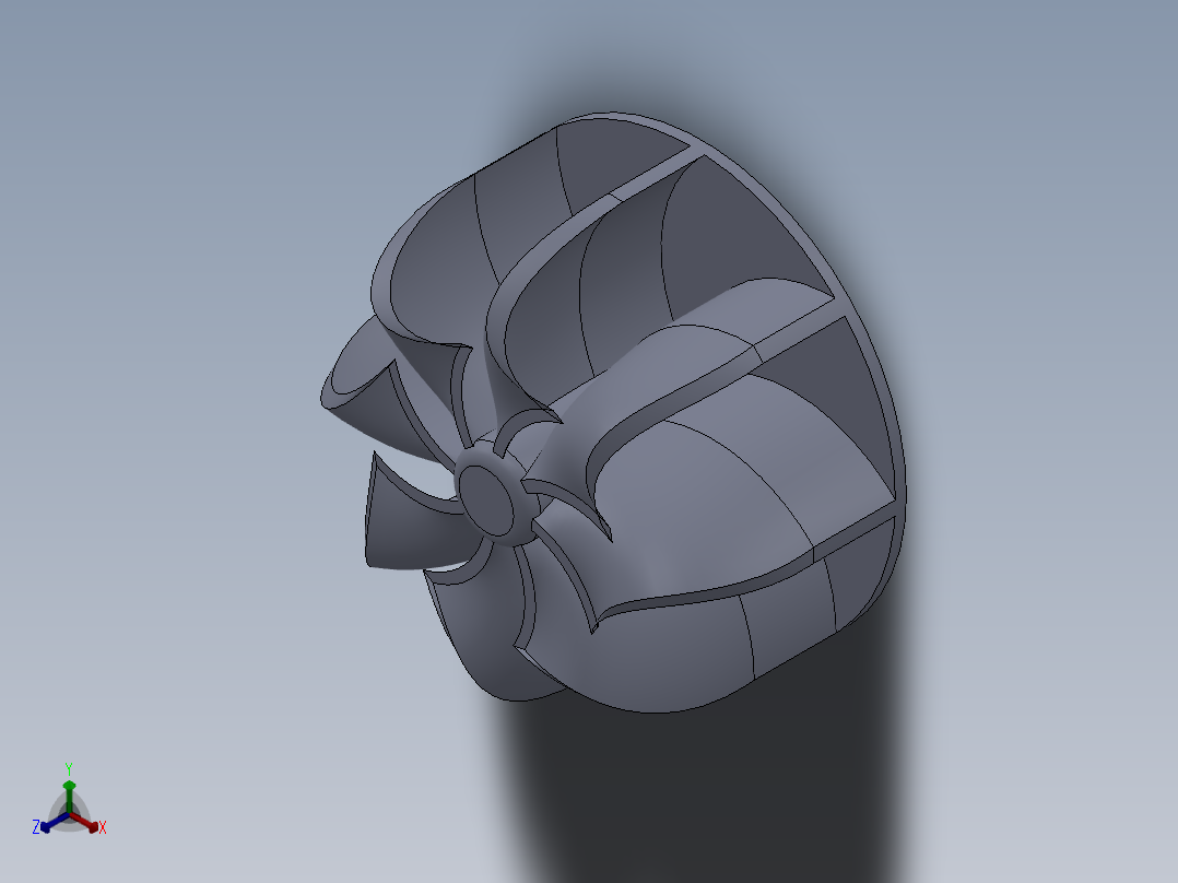 涡轮增压的叶轮正等轴测图