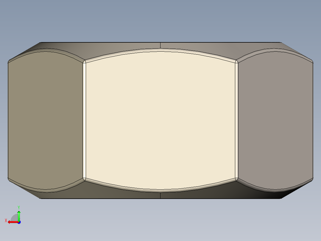 紧固件-STEP Raw Steel Nut 1.000后视图