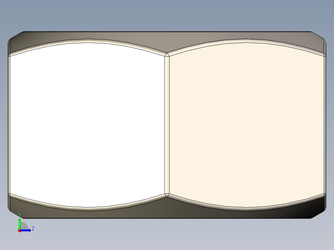 紧固件-STEP Raw Steel Nut 1.000左视图