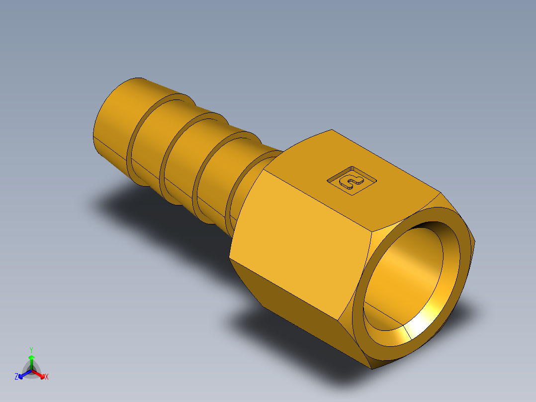 倒齿式工业管接头Hose Barb to Female Pipe 126HBL-6-4主视图