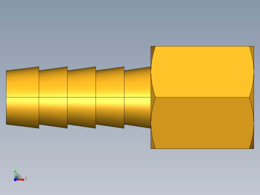 倒齿式工业管接头Hose Barb to Female Pipe 126HBL-6-4前视缩略图