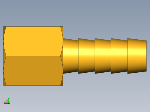 倒齿式工业管接头Hose Barb to Female Pipe 126HBL-6-4后视缩略图