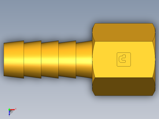 倒齿式工业管接头Hose Barb to Female Pipe 126HBL-6-4俯视缩略图