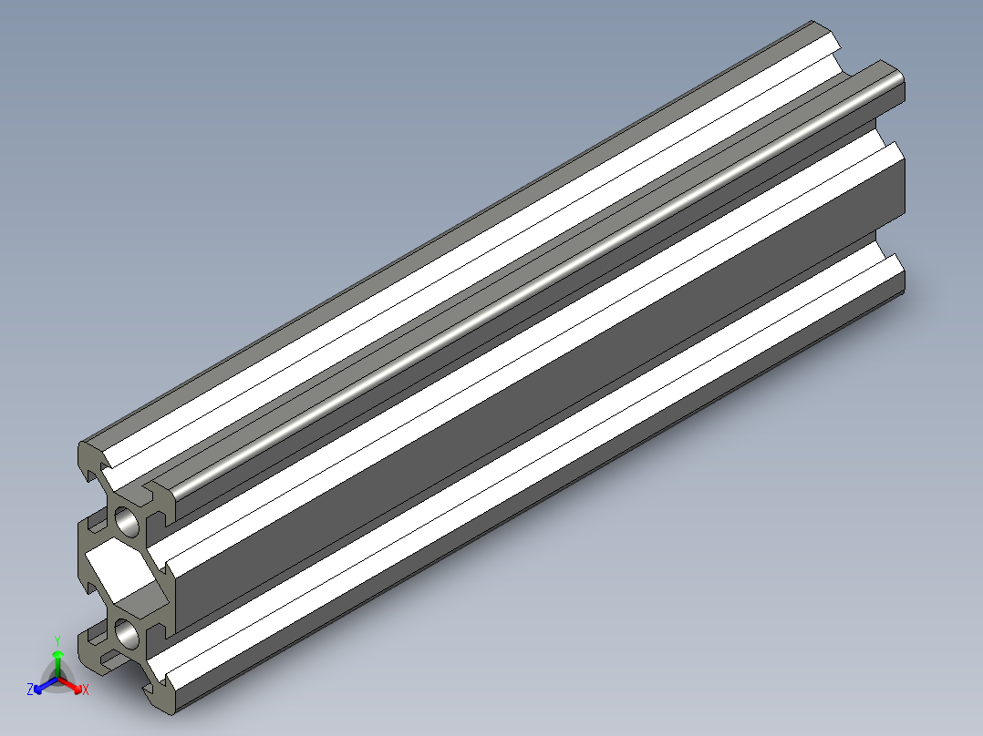 铝制结构型材 V 形槽 20x20mm2主视图