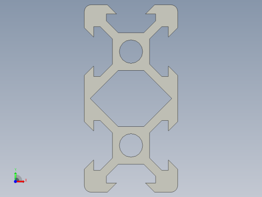 铝制结构型材 V 形槽 20x20mm2前视缩略图