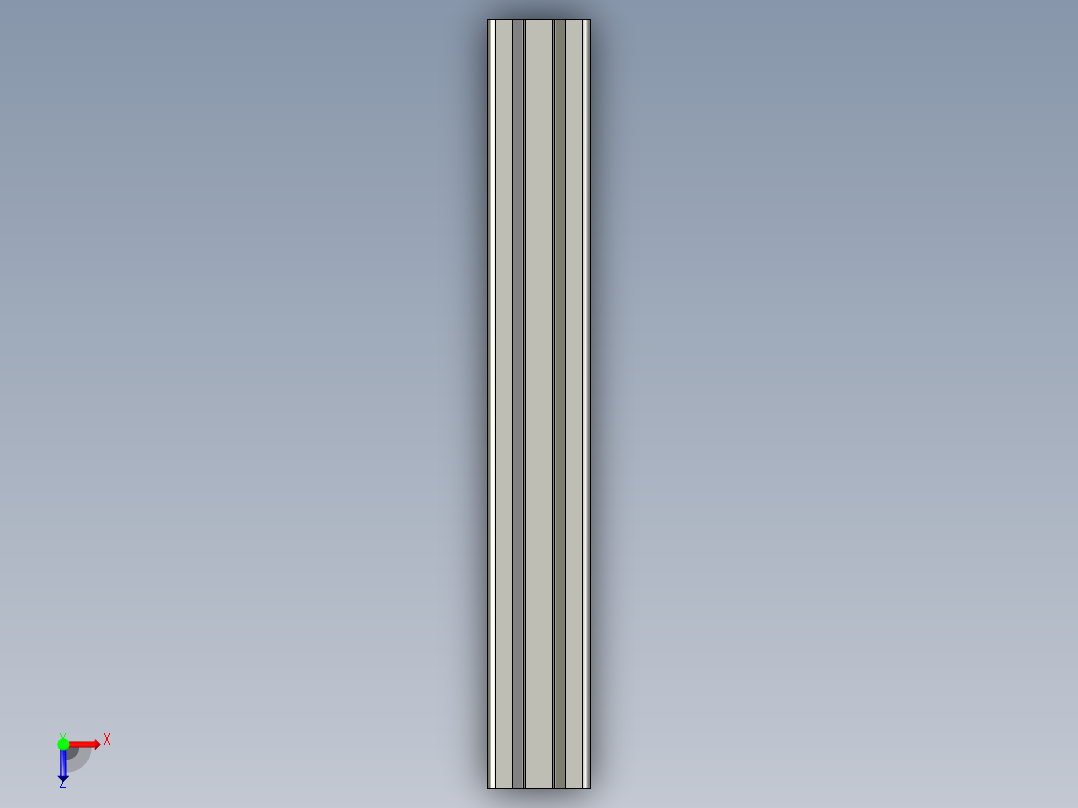 铝制结构型材 V 形槽 20x20mm2俯视图