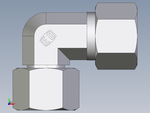 卡套式工业通用硬管接头EO_Swivel_nut_elbow_EW12ZS71前视缩略图