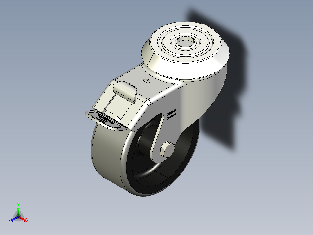 型材-KJN 521682 80MM WHEEL正等轴测图