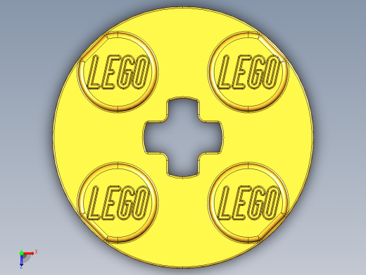 乐高零件 4032 板 2 x 2 圆形-4032 Flame Yellowish Orange - Bright Light Orange Plate 2 x 2 Round.STEP俯视缩略图