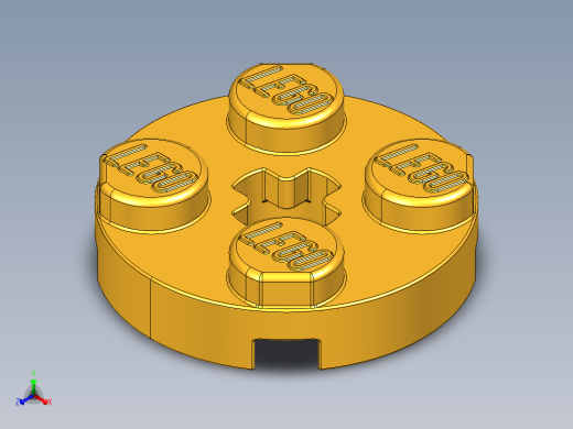 乐高零件 4032 板 2 x 2 圆形-4032 Flame Yellowish Orange - Bright Light Orange Plate 2 x 2 Round.STEP正等轴测缩略图