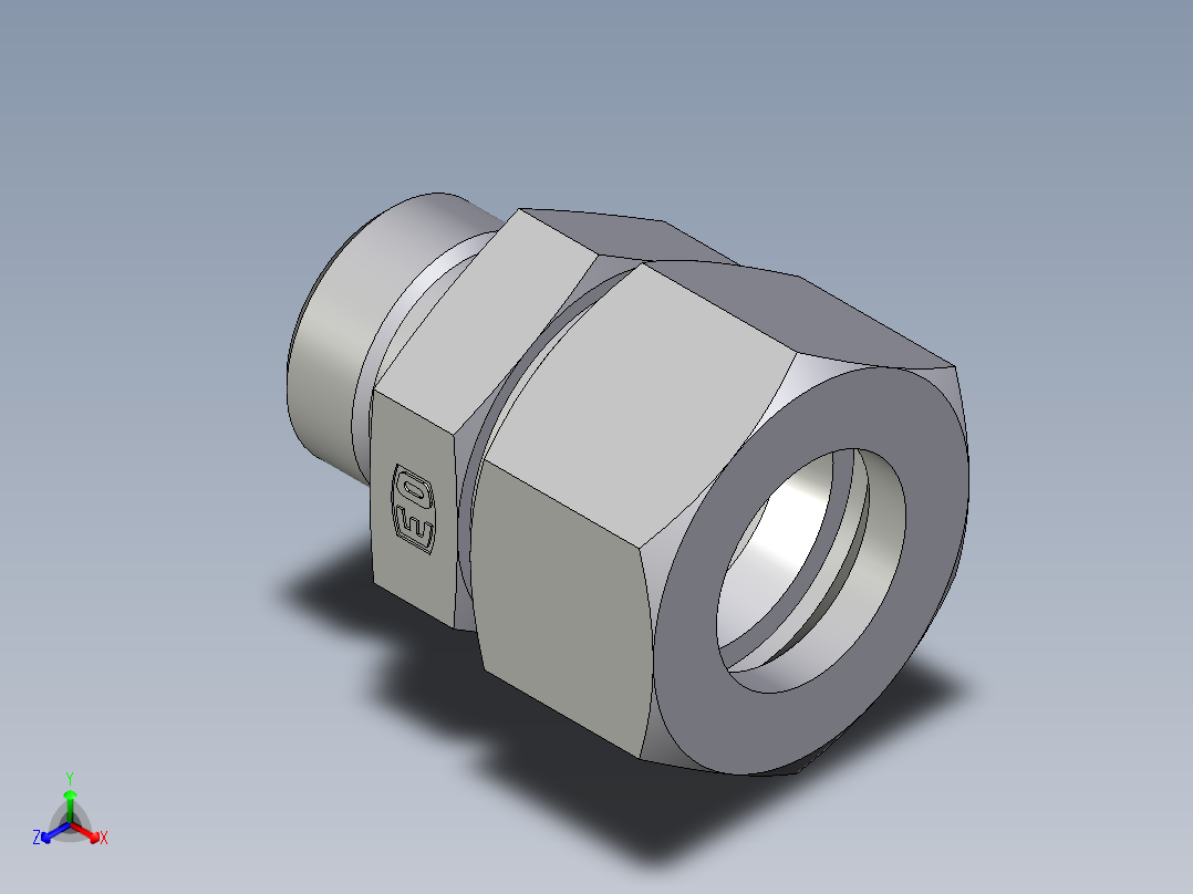 卡套式工业通用硬管接头EO_Male_Stud_connector_GE30SR171主视图
