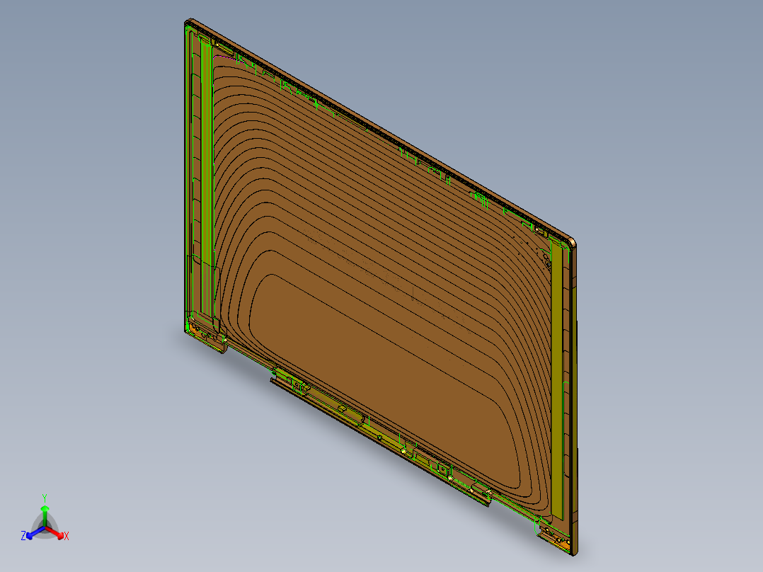 金属外壳铣内腔凹槽编程程序模型