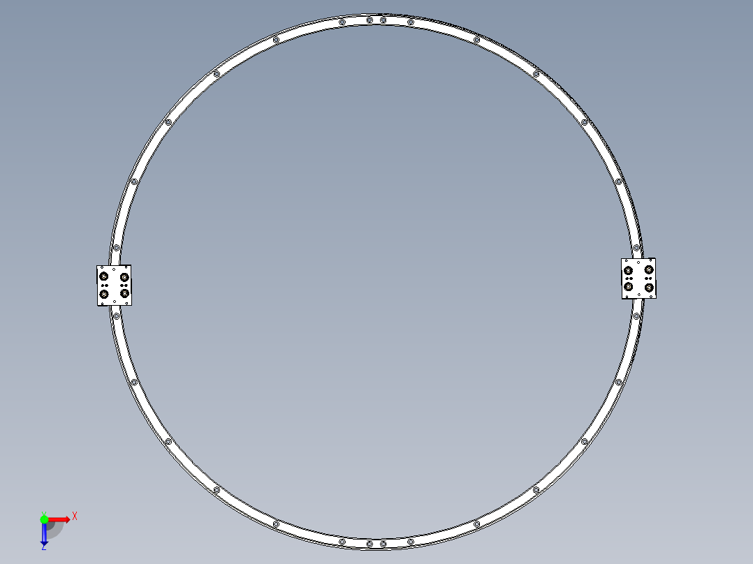 带齿环形导轨1300直径圆弧导轨线-汇思德环形导轨俯视图