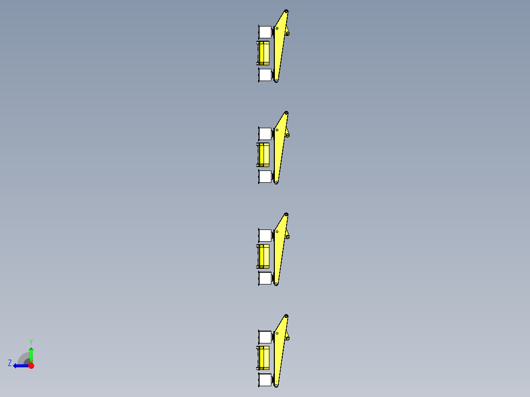 升降机构与运输AGV组合模拟俯视图