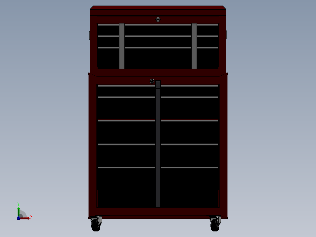 货架、工具箱前视图