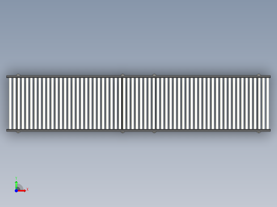 无动力滚筒线前视图