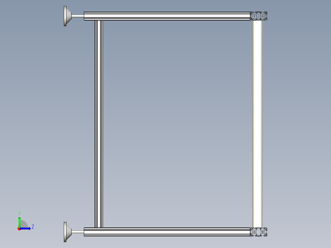 无动力滚筒线左视图