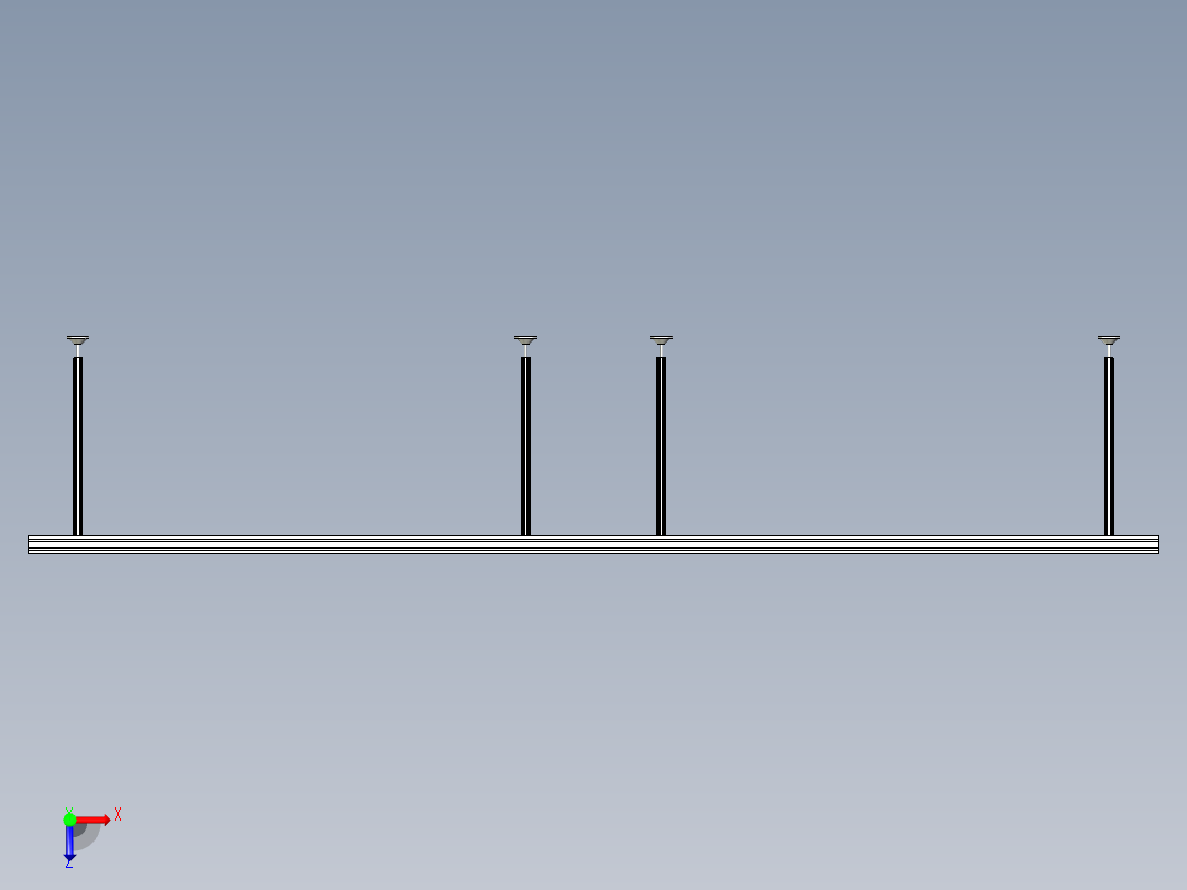 无动力滚筒线俯视图
