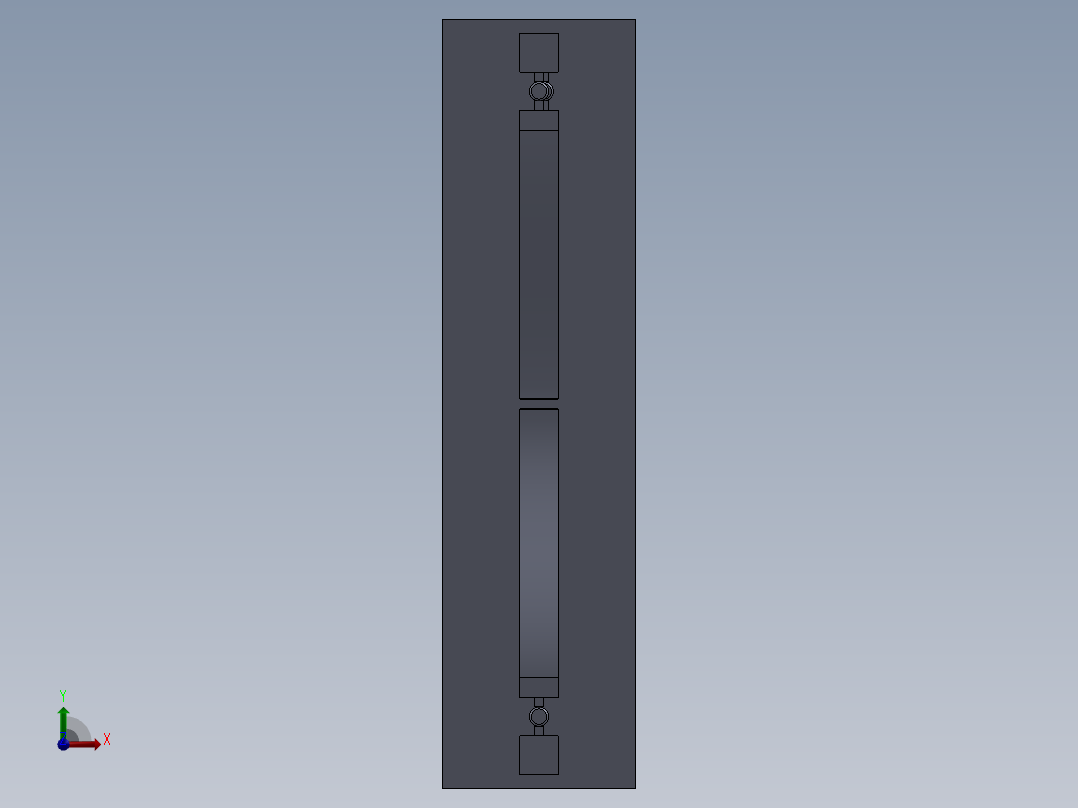 钢制院门模型前视图
