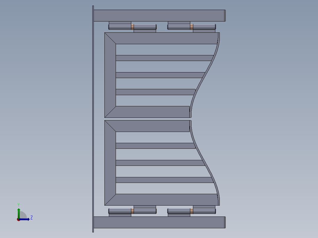 钢制院门模型左视图