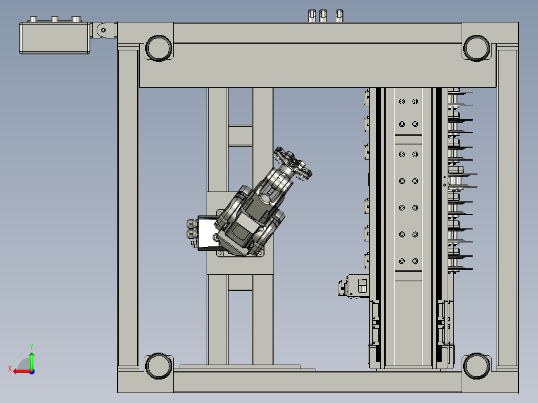 全自动化电脑组装生产线设计-后贴标签机-V1后视图