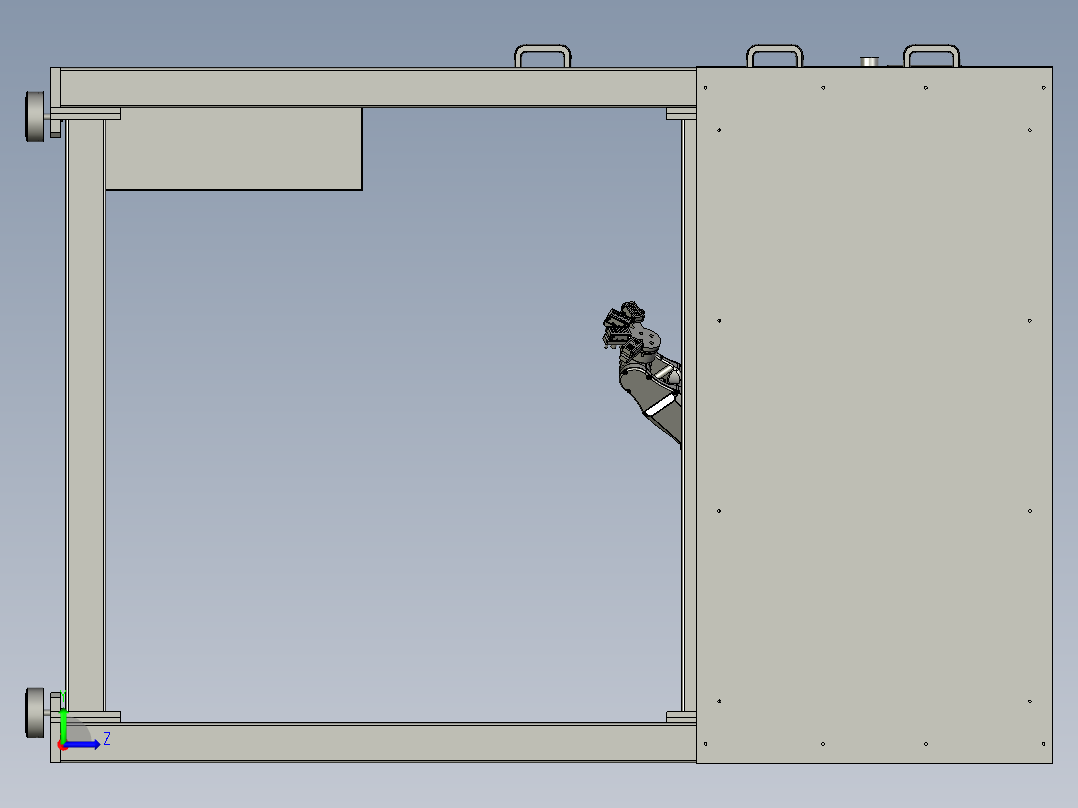 全自动化电脑组装生产线设计-后贴标签机-V1左视图