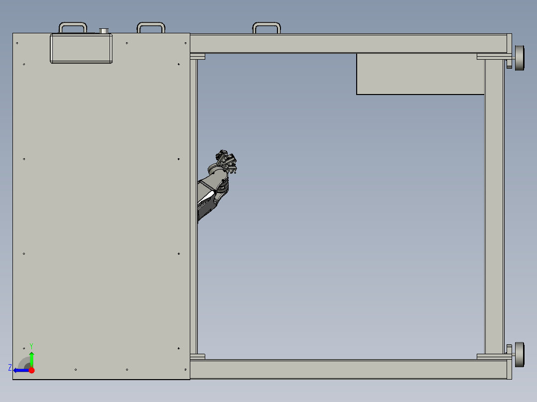 全自动化电脑组装生产线设计-后贴标签机-V1右视图