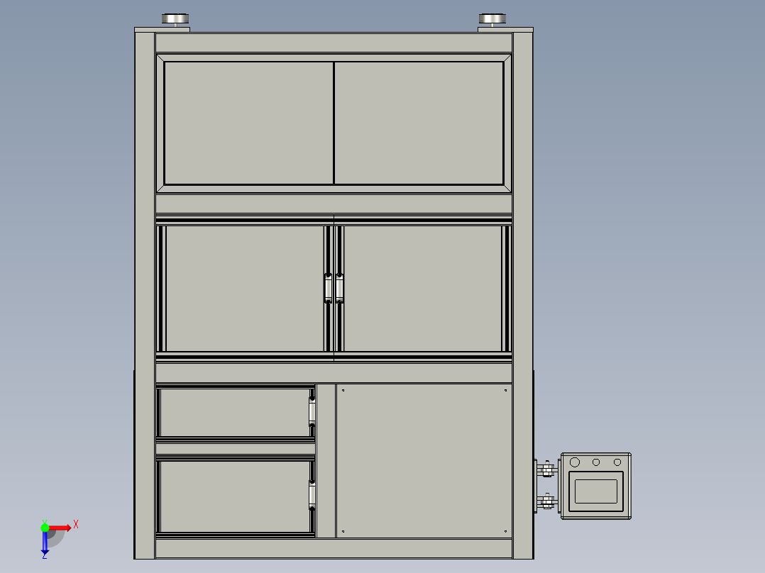 全自动化电脑组装生产线设计-后贴标签机-V1俯视图