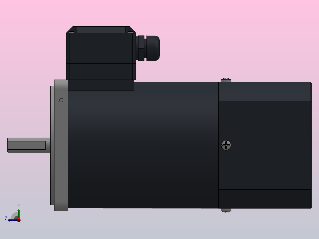 100AC(140W、160W、180W、200W、250W)微型交流（圆轴）基本型电机[100YS140WDV11HFF]右视图