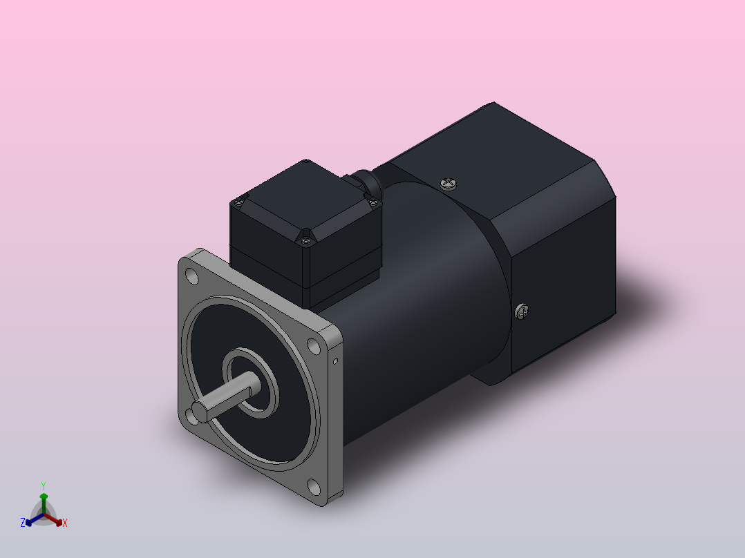 100AC(140W、160W、180W、200W、250W)微型交流（圆轴）基本型电机[100YS140WDV11HFF]正等轴测图