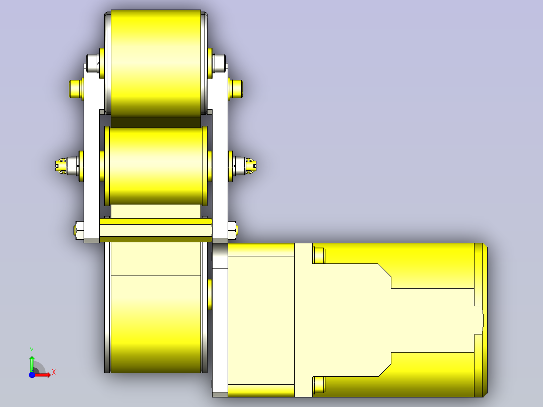 一款铝型材紧凑型皮带输送机3D图纸前视图