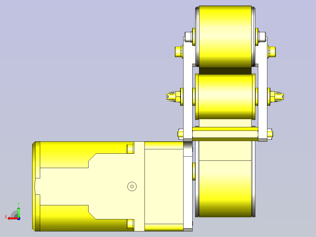 一款铝型材紧凑型皮带输送机3D图纸后视图