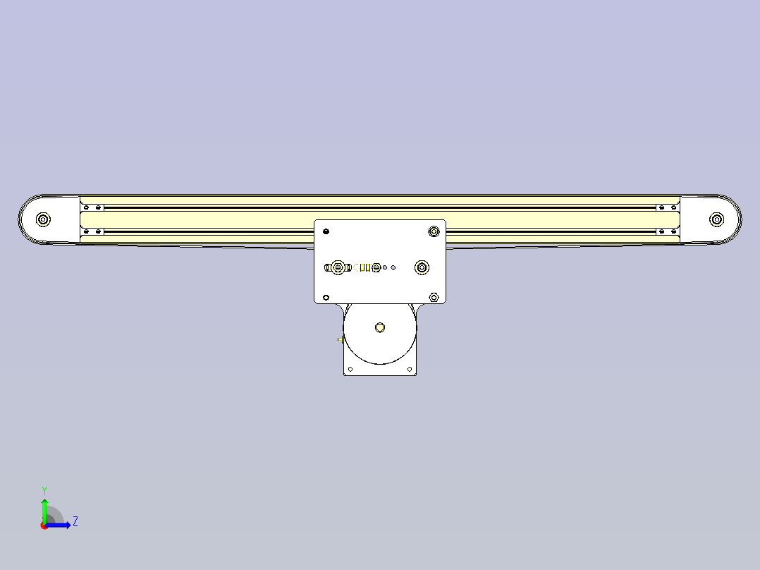 一款铝型材紧凑型皮带输送机3D图纸左视图