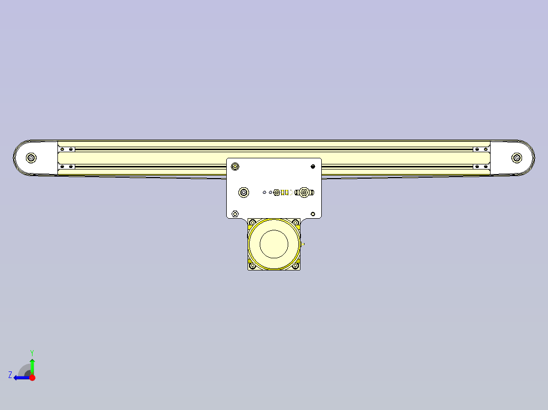 一款铝型材紧凑型皮带输送机3D图纸右视图